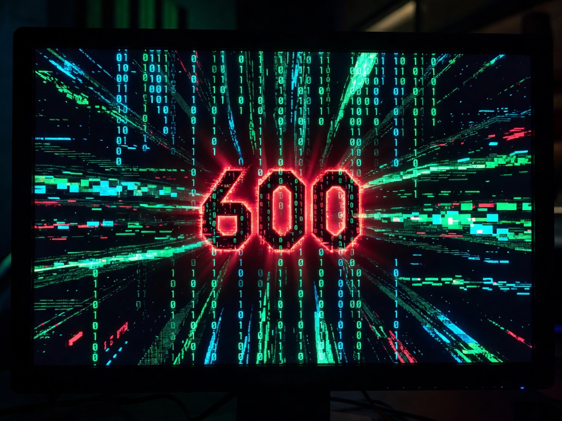 Dark computer screen with binary code depicting malware threat